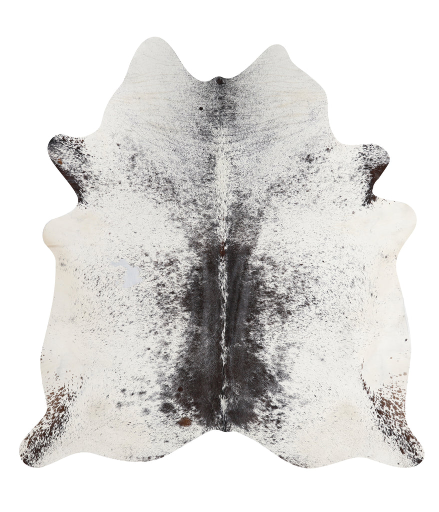 Salt and Pepper Black XX-Large Brazilian Cowhide Rug 7'8"H x 7'2"W #A9422 by Hudson Hides