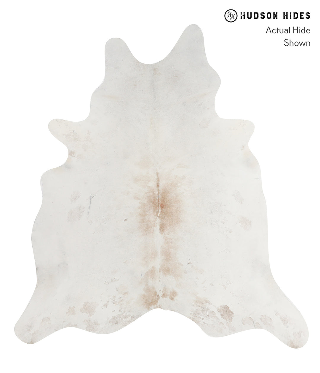 Ivory with Beige X-Large Brazilian Cowhide Rug 7'1"H x 6'6"W #A9715 by