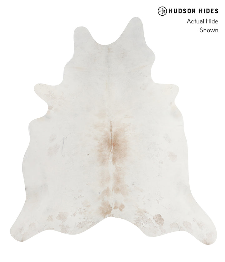 Ivory with Beige X-Large Brazilian Cowhide Rug 7'1"H x 6'6"W #A9715 by Hudson Hides