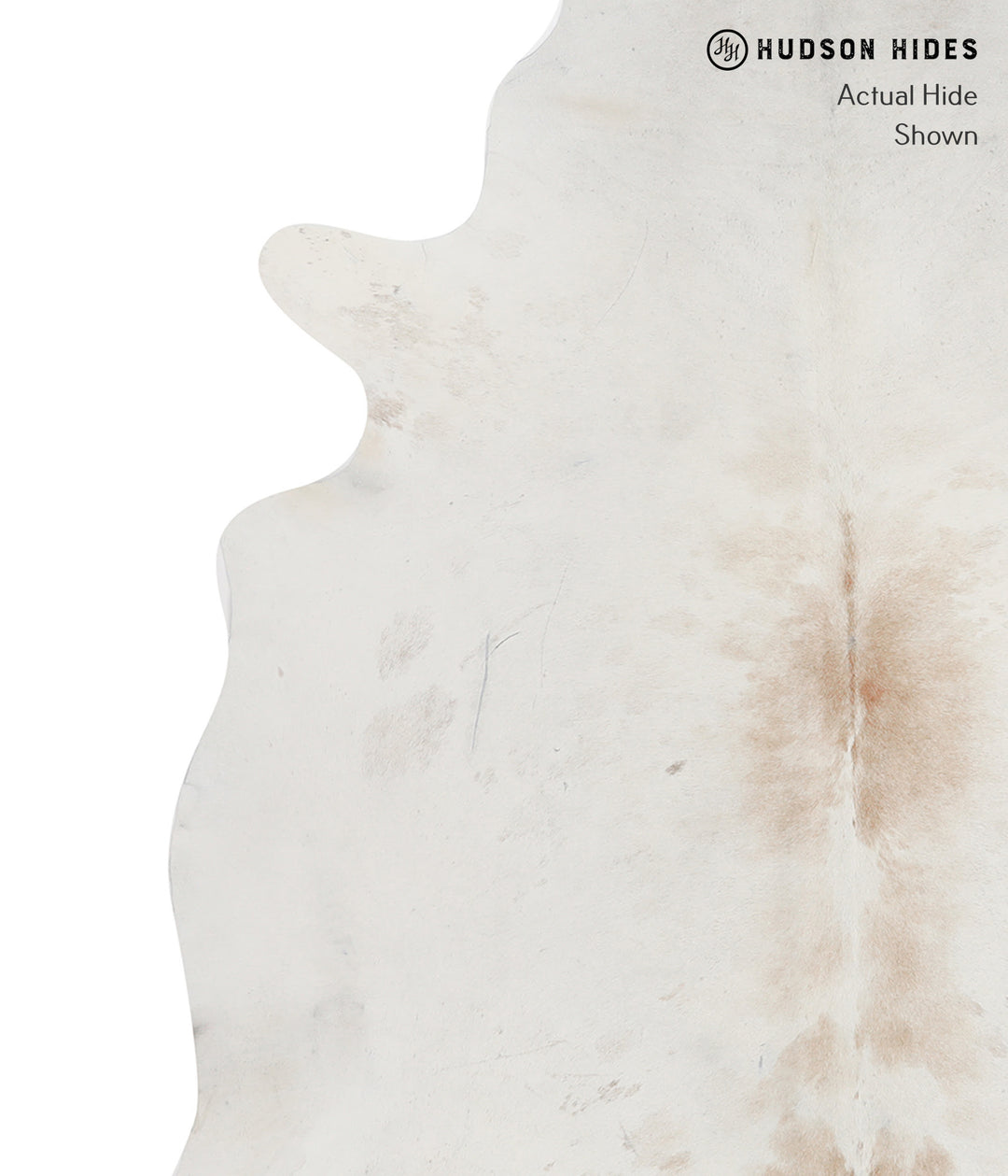 Ivory with Beige X-Large Brazilian Cowhide Rug 7'1"H x 6'6"W #A9715 by