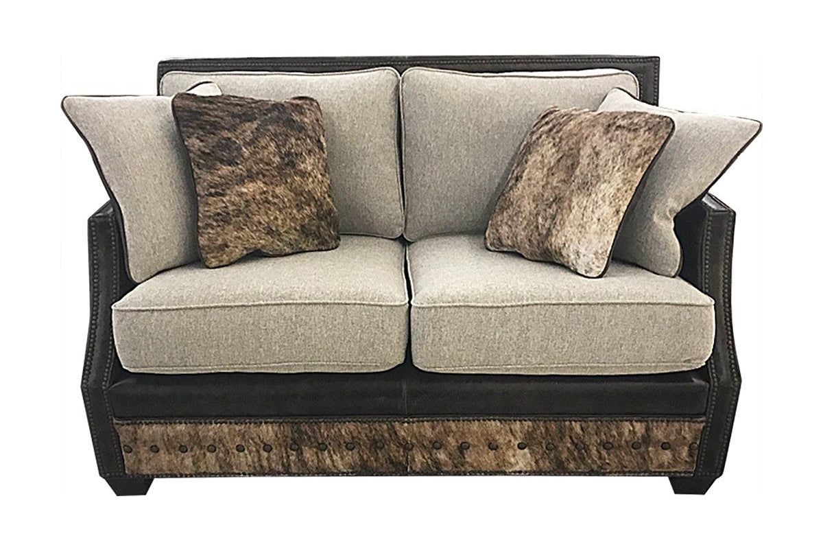 Adrian Contemporary Western Cowhide Love Seat