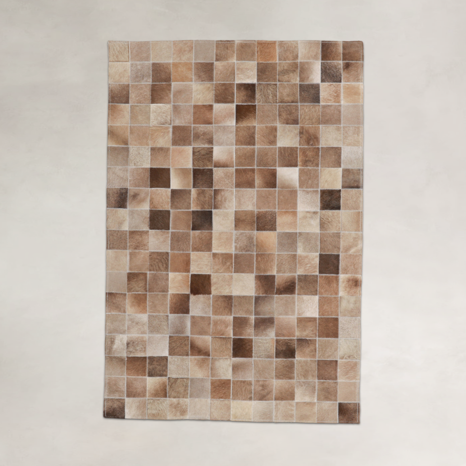 Palomino Beige Brazilian Cowhide Patchwork Rug by Hudson Hides