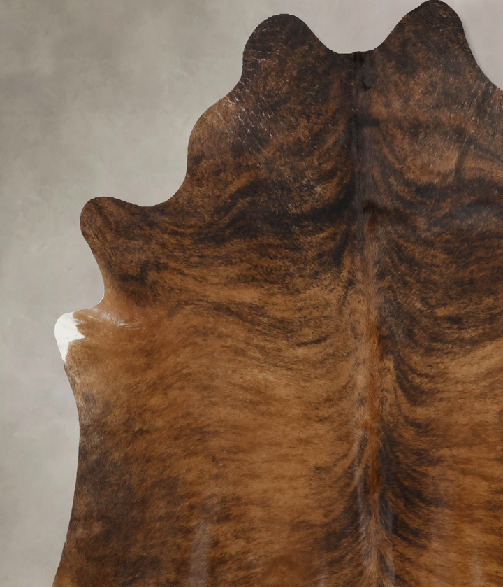 Dark Brindle X-Large Brazilian Cowhide Rug 7'1"H x 6'4"W #B10014 by Hudson Hides