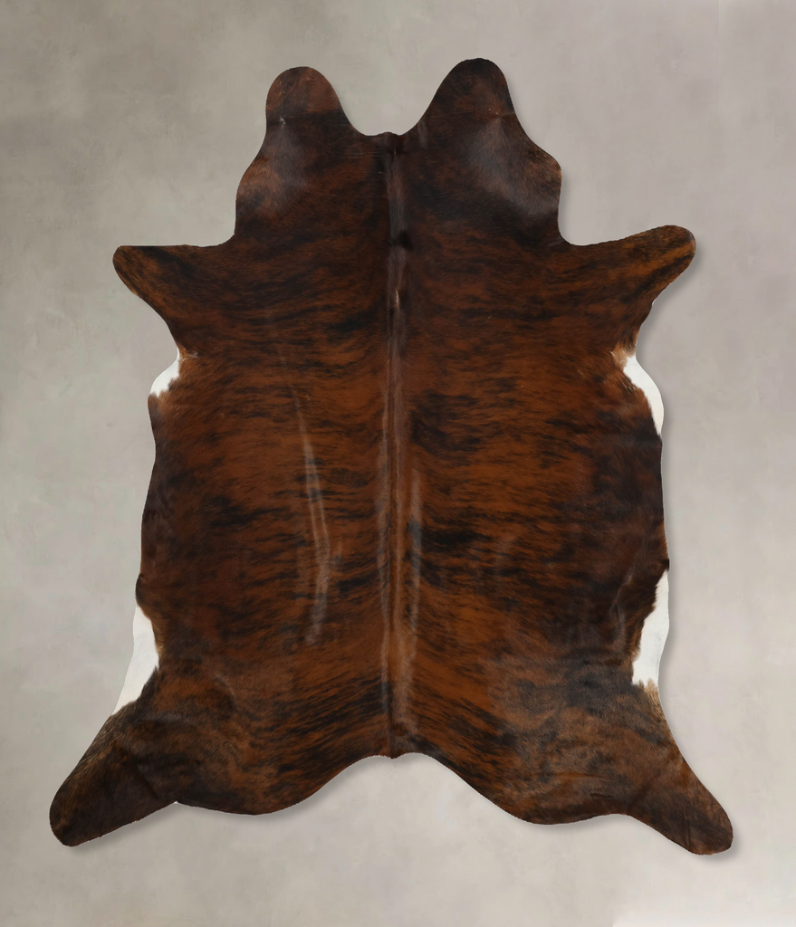 Dark Brindle X-Large Brazilian Cowhide Rug 7'2"H x 6'3"W #B10015 by Hudson Hides