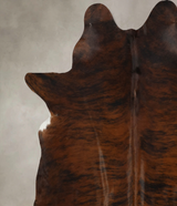 Dark Brindle X-Large Brazilian Cowhide Rug 7'2"H x 6'3"W #B10015 by Hudson Hides