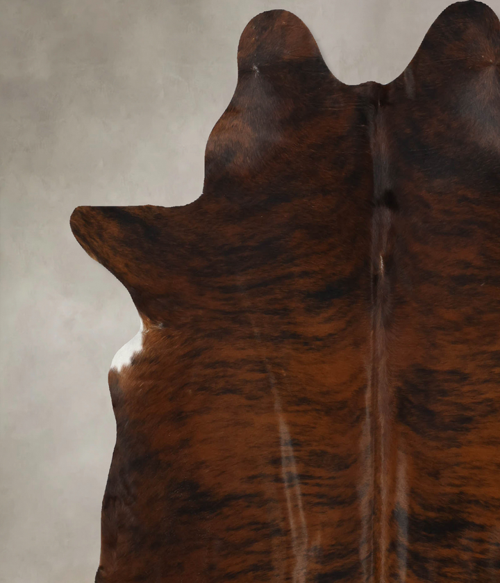 Dark Brindle X-Large Brazilian Cowhide Rug 7'2"H x 6'3"W #B10015 by Hudson Hides