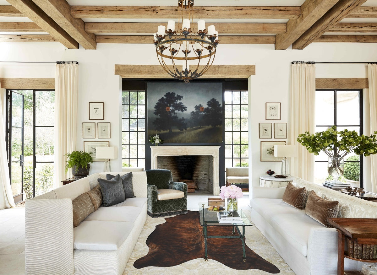 Dark Brindle X-Large Brazilian Cowhide Rug 7'3"H x 6'0"W #B10016 by Hudson Hides