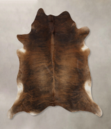 Dark Brindle X-Large Brazilian Cowhide Rug 7'2"H x 6'11"W #B10035 by Hudson Hides