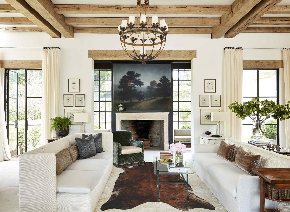 Dark Brindle X-Large Brazilian Cowhide Rug 6'11"H x 6'5"W #B10036 by Hudson Hides