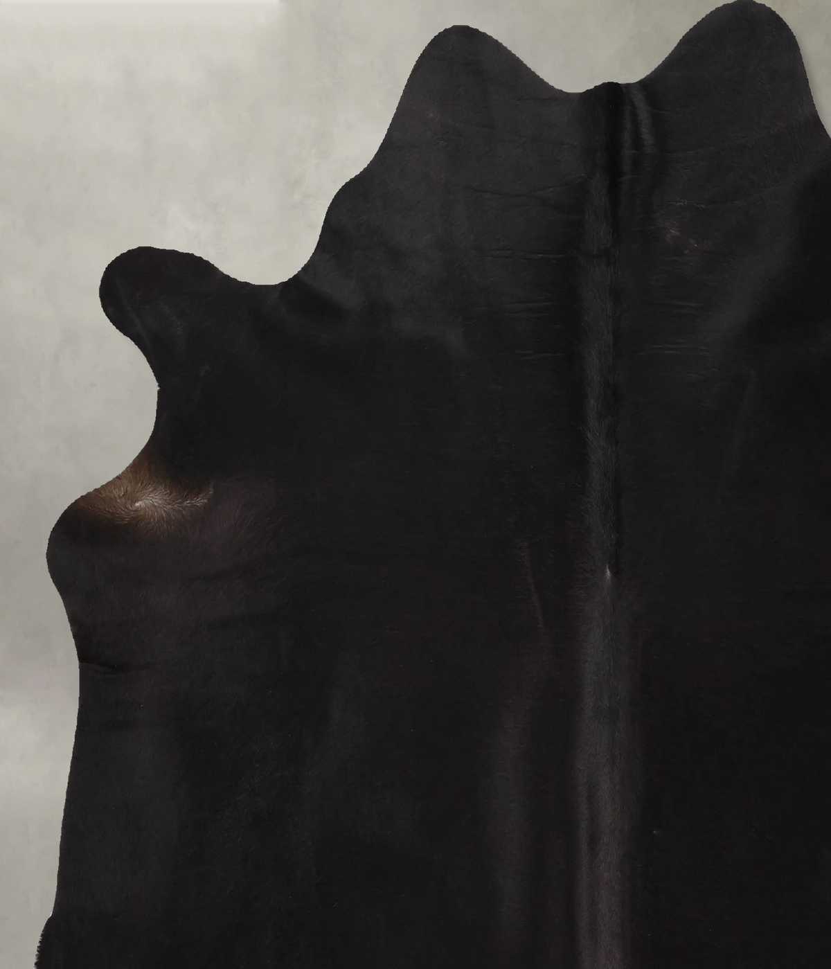 Solid Black Large Brazilian Cowhide Rug 6'4"H x 5'7"W #B10060 by Hudson Hides
