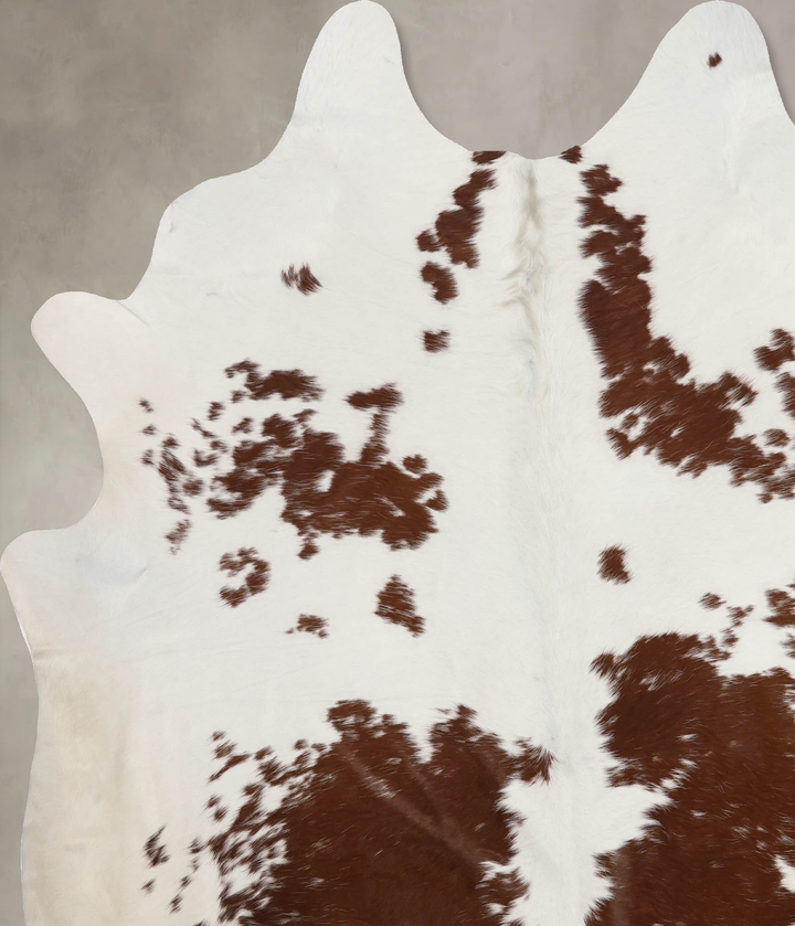 Brown and White XX-Large Brazilian Cowhide Rug 7'10"H x 6'8"W #B10089 by Hudson Hides