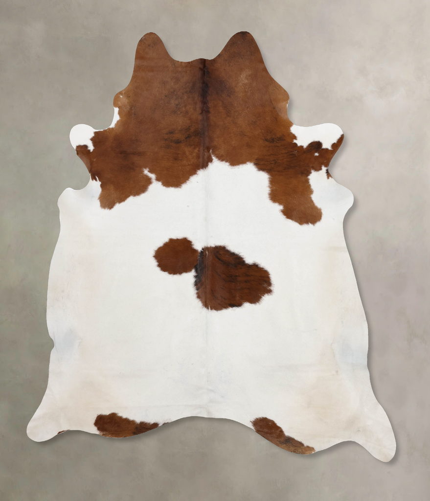 Brown and White XX-Large Brazilian Cowhide Rug 8'5"H x 7'3"W #B10097 by Hudson Hides