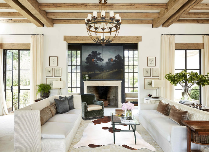 Brown and White XX-Large Brazilian Cowhide Rug 8'5"H x 7'3"W #B10097 by Hudson Hides