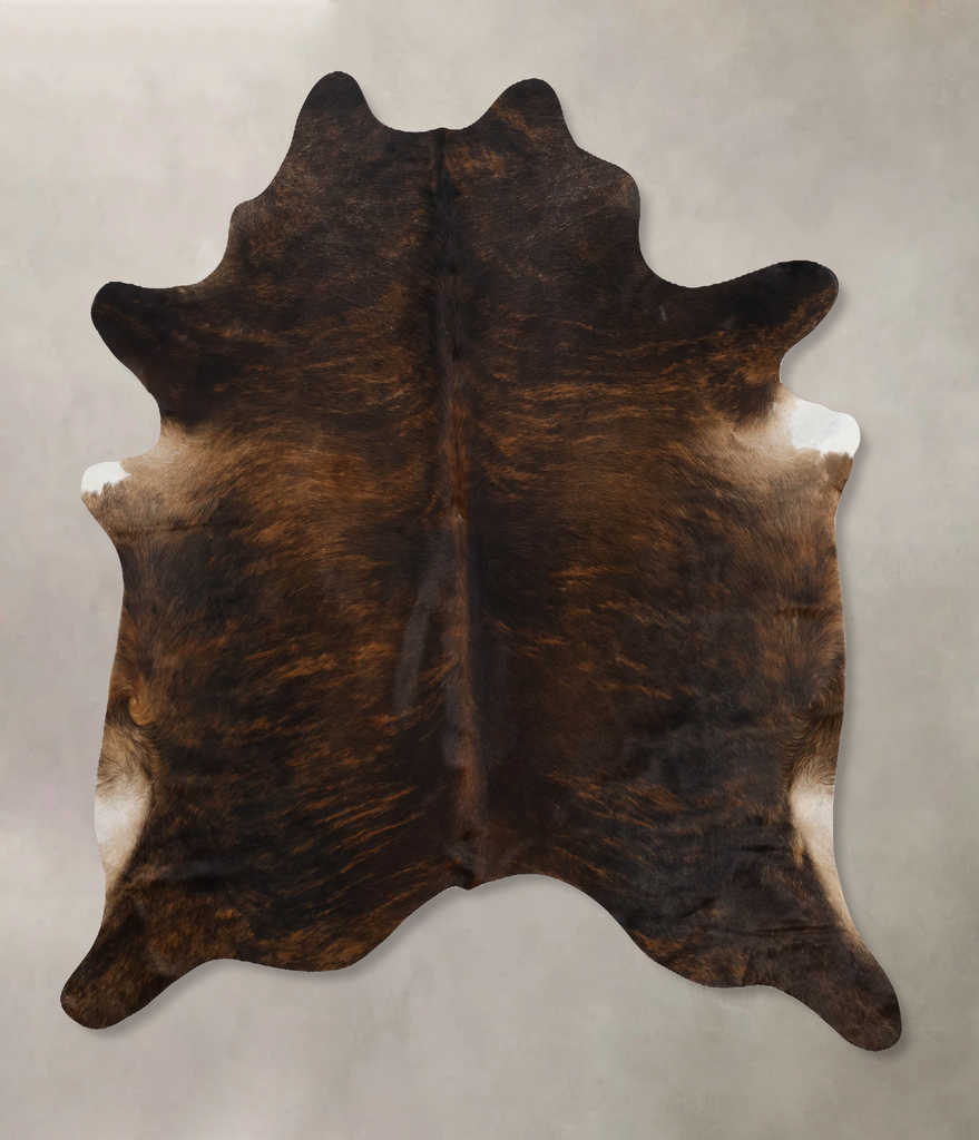 Dark Brindle X-Large Brazilian Cowhide Rug 7'0"H x 5'11"W #B10101 by Hudson Hides