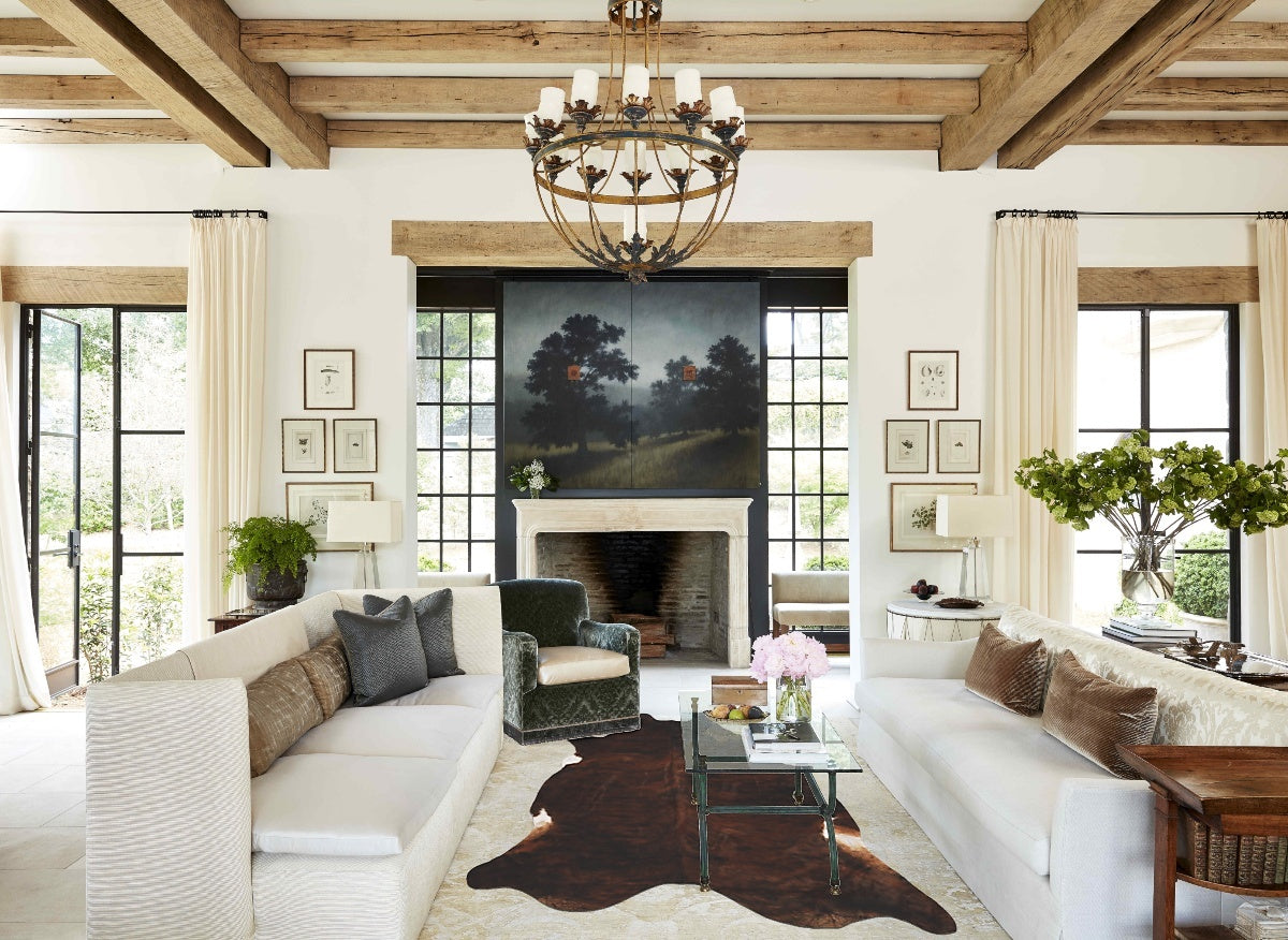 Dark Brindle X-Large Brazilian Cowhide Rug 7'1"H x 6'5"W #B10195 by Hudson Hides