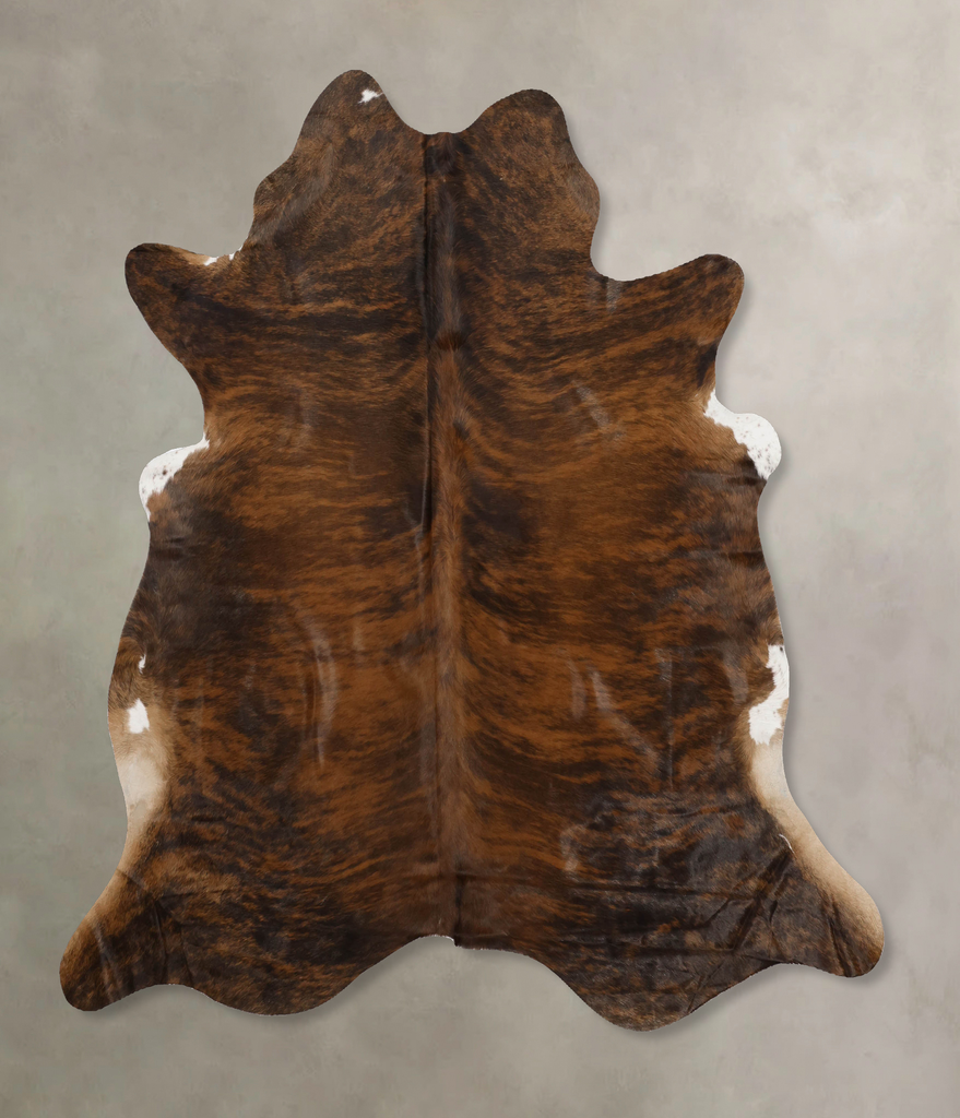 Dark Brindle X-Large Brazilian Cowhide Rug 6'8"H x 6'4"W #B10210 by Hudson Hides