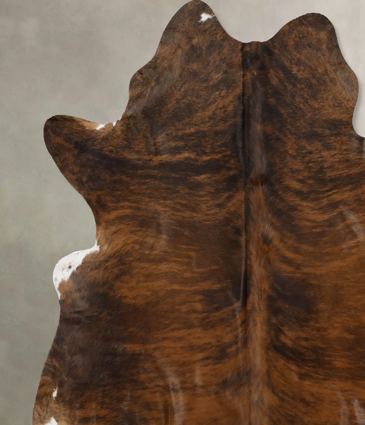 Dark Brindle X-Large Brazilian Cowhide Rug 6'8"H x 6'4"W #B10210 by Hudson Hides