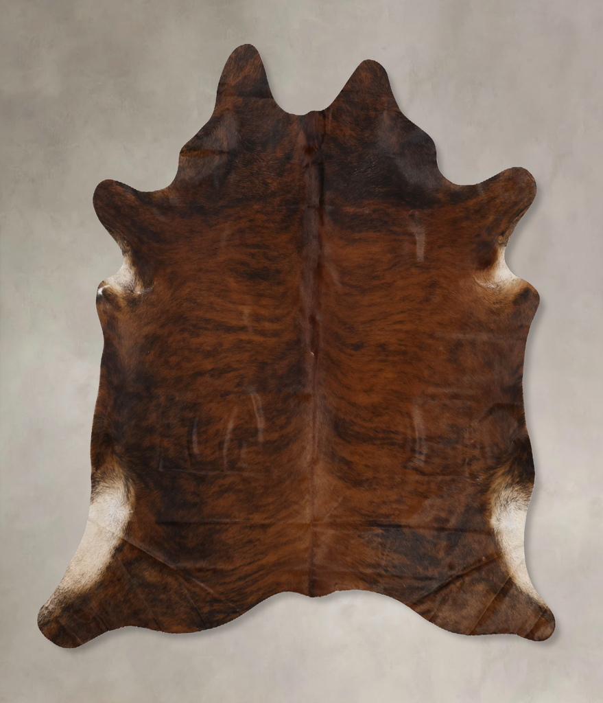 Dark Brindle X-Large Brazilian Cowhide Rug 6'10"H x 6'1"W #B10255 by Hudson Hides