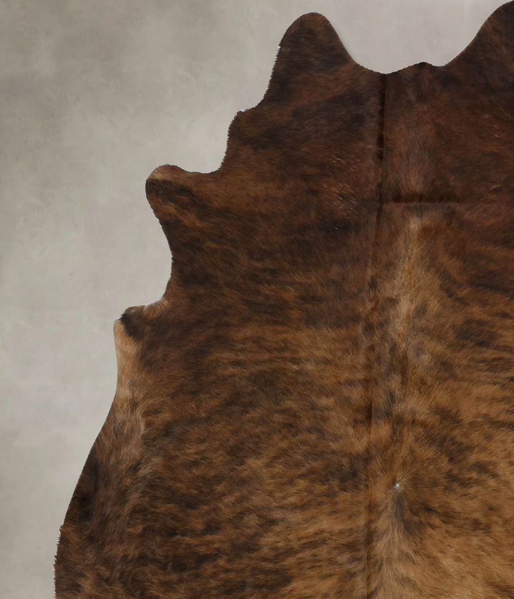Dark Brindle X-Large Brazilian Cowhide Rug 7'0"H x 6'5"W #B10263 by Hudson Hides