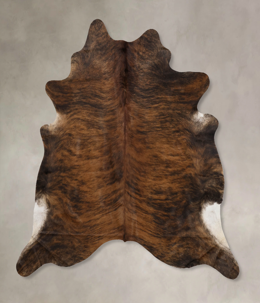 Dark Brindle X-Large Brazilian Cowhide Rug 6'10"H x 6'2"W #B10308 by Hudson Hides