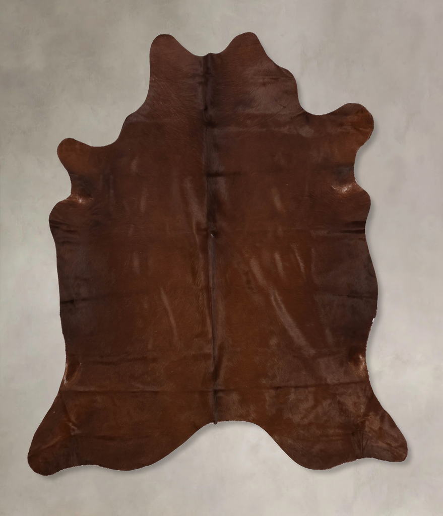 Solid Brown X-Large Brazilian Cowhide Rug 6'10"H x 6'1"W #B10319 by Hudson Hides