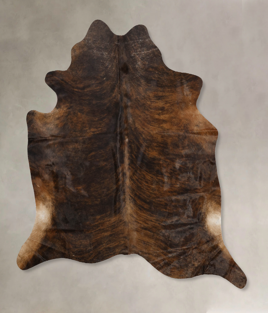 Dark Brindle X-Large Brazilian Cowhide Rug 7'1"H x 6'6"W #B10321 by Hudson Hides