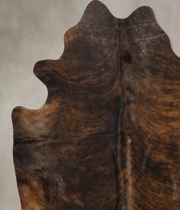 Dark Brindle X-Large Brazilian Cowhide Rug 7'1"H x 6'6"W #B10321 by Hudson Hides