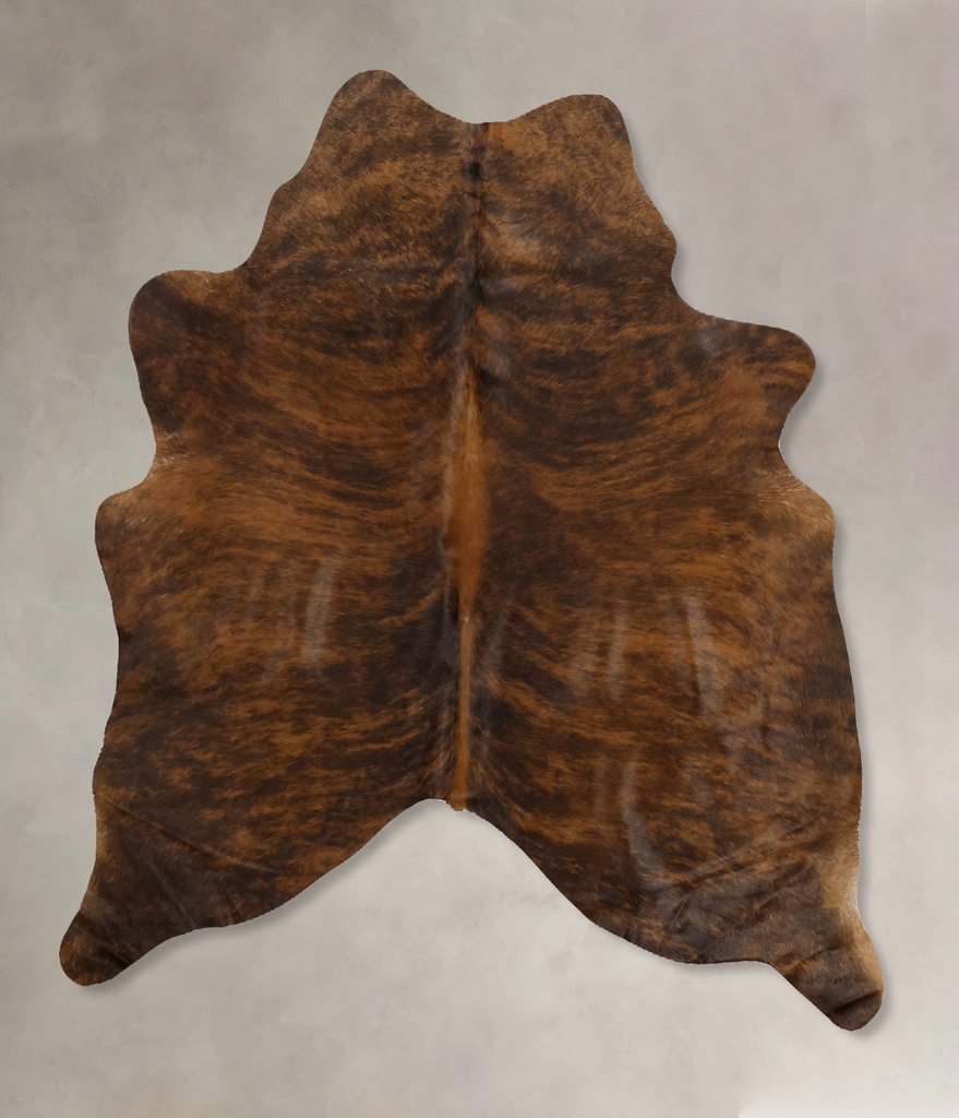 Dark Brindle Large Brazilian Cowhide Rug 6'0"H x 5'5"W #B10423 by Hudson Hides
