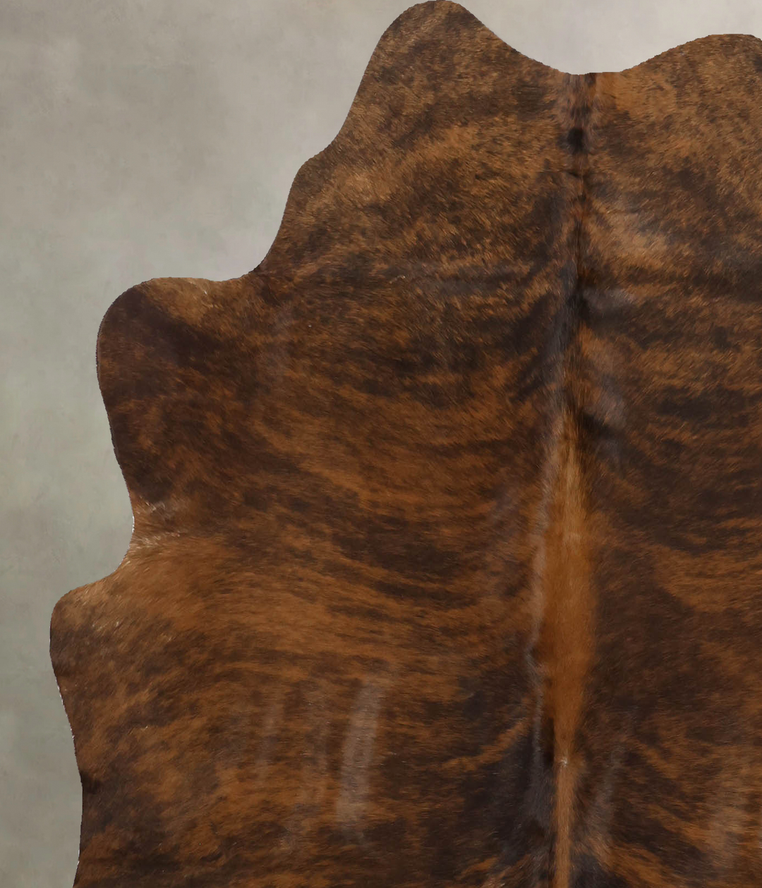 Dark Brindle Large Brazilian Cowhide Rug 6'0"H x 5'5"W #B10423 by Huds