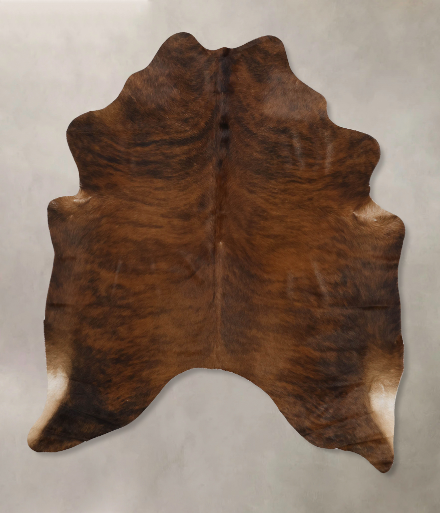 Dark Brindle Large Brazilian Cowhide Rug 6'5"H x 5'7"W #B10424 by Hudson Hides