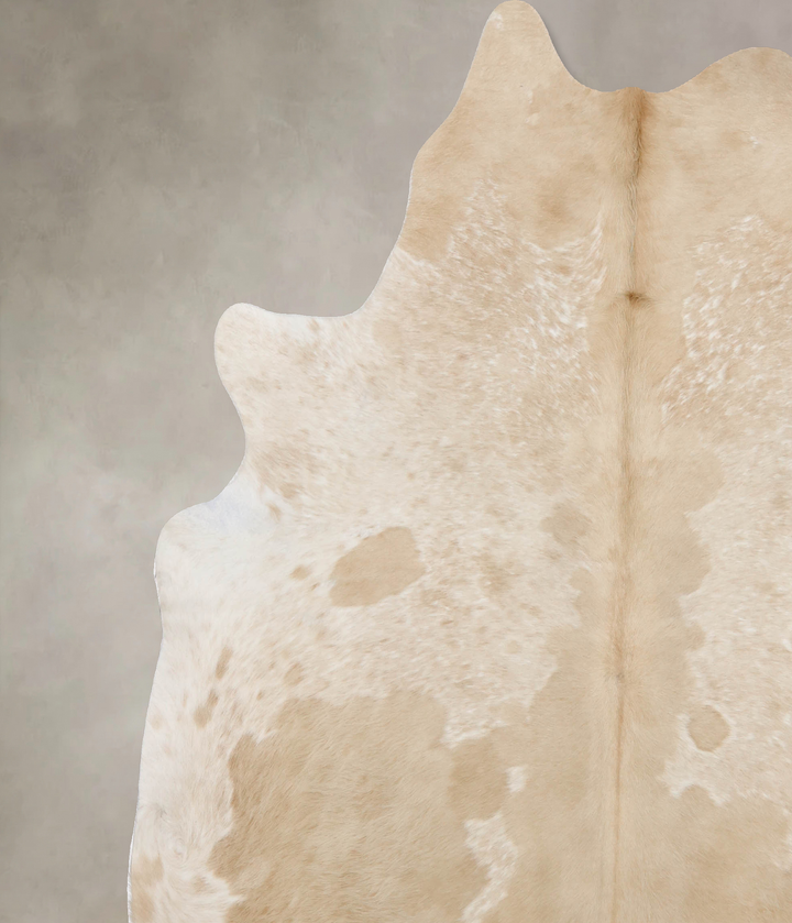 Beige and White XX-Large Brazilian Cowhide Rug 8'6"H x 7'8"W #B10570 by Hudson Hides