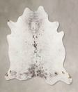 Salt and Pepper Brown X-Large Brazilian Cowhide Rug 7'1"H x 6'10"W #B10814 by Hudson Hides