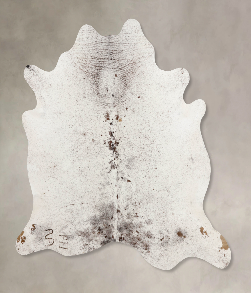 Salt and Pepper Brown X-Large Brazilian Cowhide Rug 7'1"H x 6'10"W #B10814 by Hudson Hides