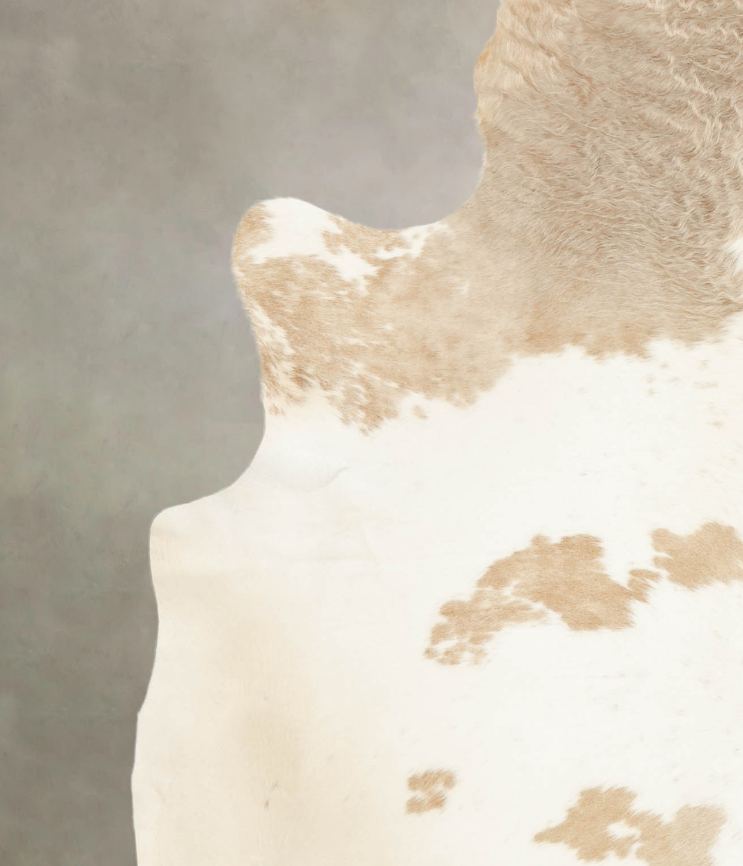 Beige and White XX-Large Brazilian Cowhide Rug 8'0"H x 6'9"W #B1091 by