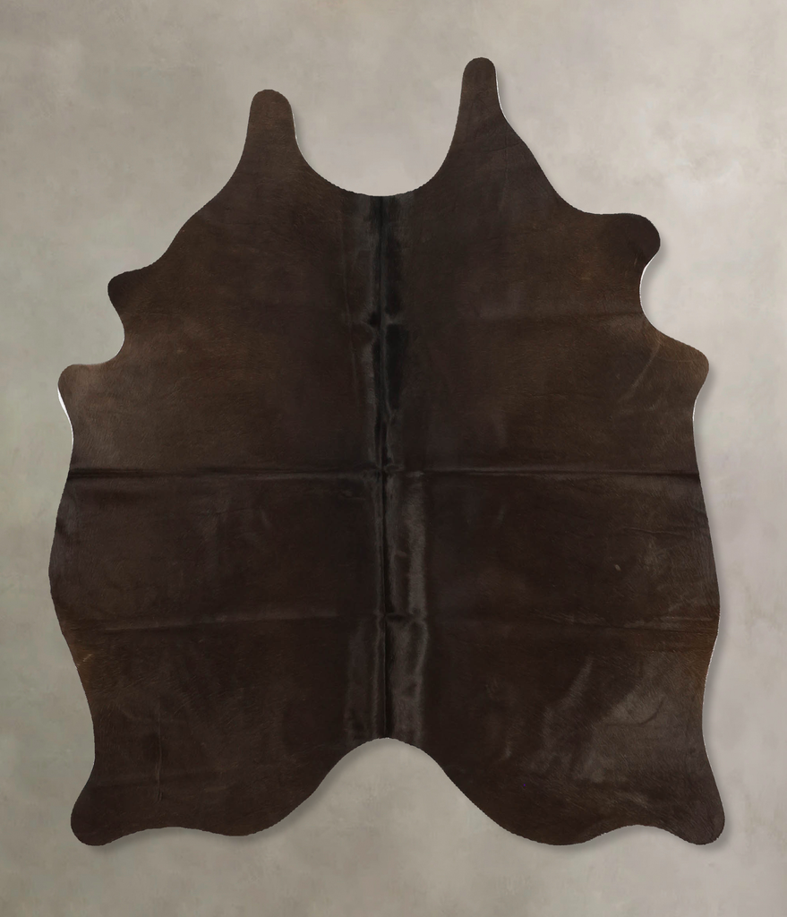 Chocolate Medium Brazilian Cowhide Rug 5'2"H x 4'6"W #B10994 by Hudson Hides