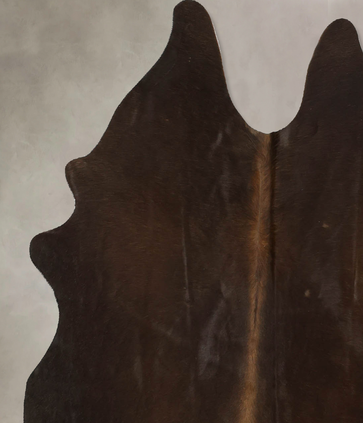 Chocolate Medium Brazilian Cowhide Rug 5'8"H x 4'3"W #B11032 by Hudson Hides
