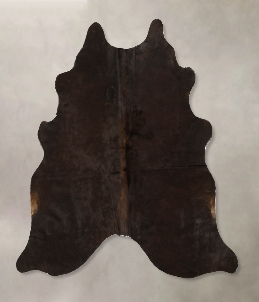 Chocolate Medium Brazilian Cowhide Rug 5'1"H x 5'0"W #B11058 by Hudson Hides