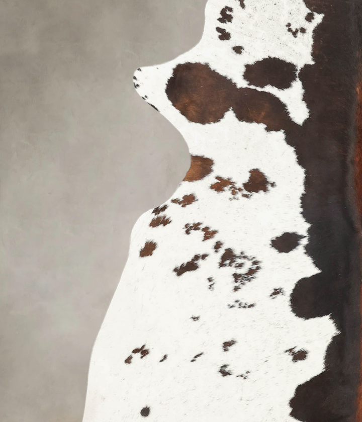 Chocolate and White Large Brazilian Cowhide Rug 6'1"H x 6'3"W #B1109 by Hudson Hides