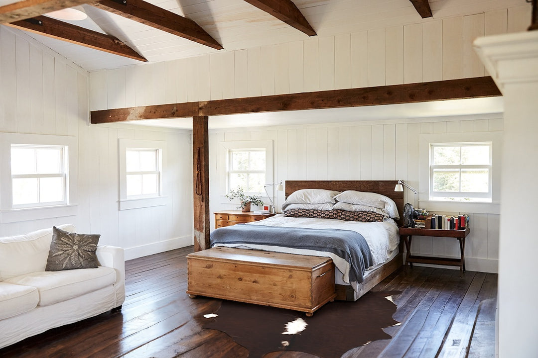 Brown and White Regular Large Brazilian Cowhide Rug 7'0"H x 5'6"W #B11