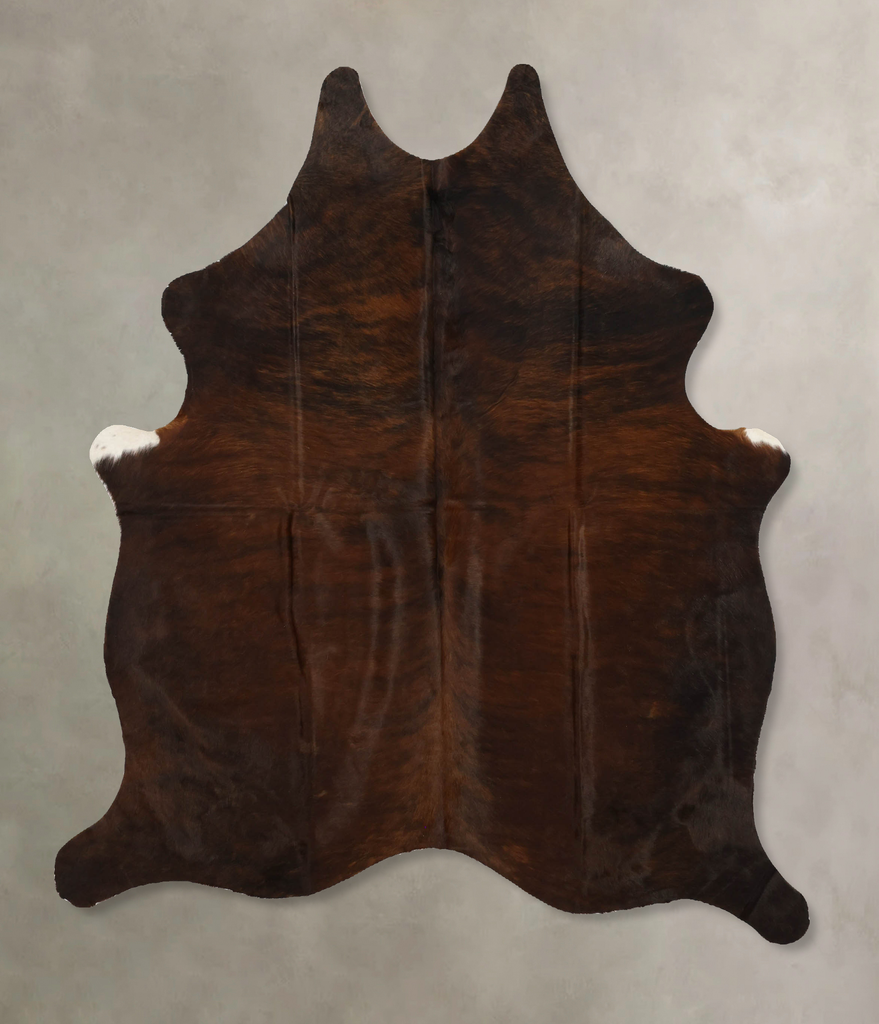 Dark Brindle Large Brazilian Cowhide Rug 6'2"H x 5'3"W #B11249 by Hudson Hides