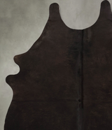Solid Black Large Brazilian Cowhide Rug 6'6"H x 5'4"W #B11269 by Hudson Hides
