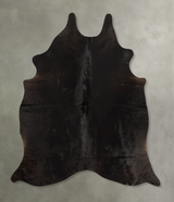 Solid Black X-Large Brazilian Cowhide Rug 6'9"H x 6'0"W #B11275 by Hudson Hides