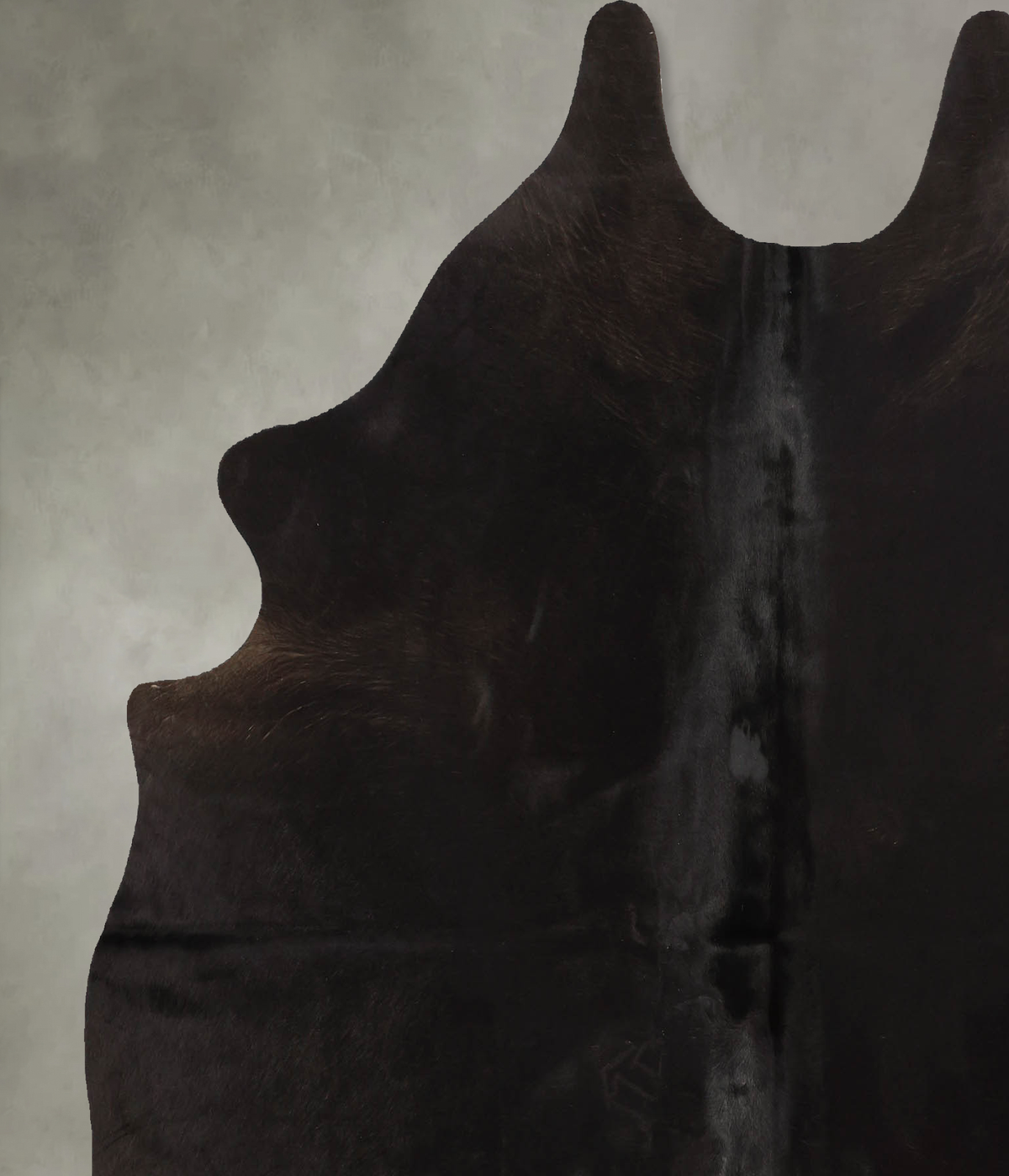 Solid Black X-Large Brazilian Cowhide Rug 6'9"H x 6'0"W #B11275 by Hudson Hides
