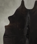 Solid Black X-Large Brazilian Cowhide Rug 6'9"H x 6'0"W #B11275 by Hudson Hides