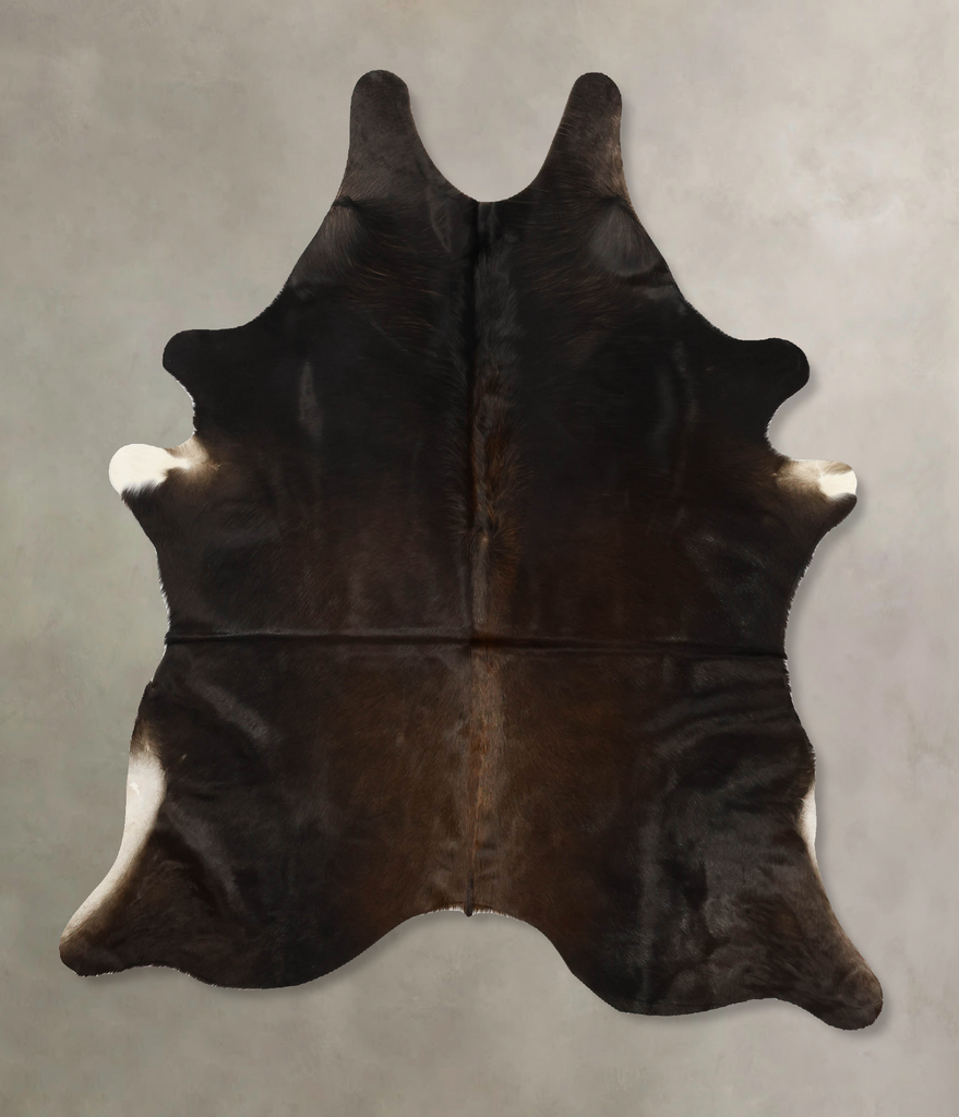 Chocolate Large Brazilian Cowhide Rug 6'4"H x 5'4"W #B11355 by Hudson Hides