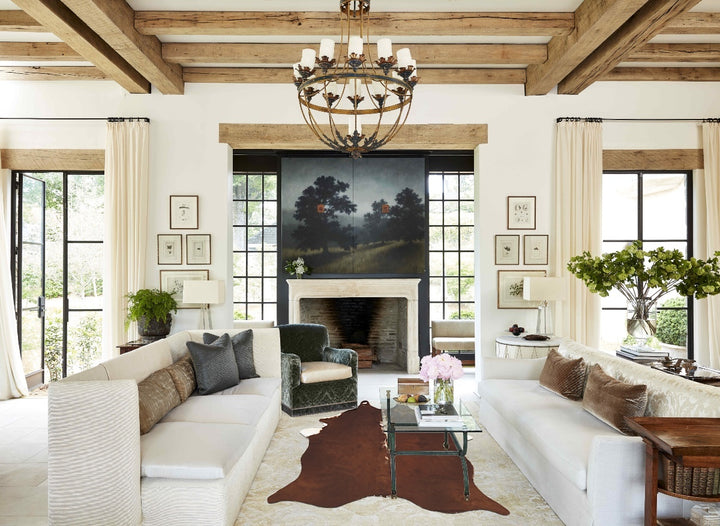 Brown and White Regular Medium Brazilian Cowhide Rug 5'11"H x 4'11"W #B11460 by Hudson Hides