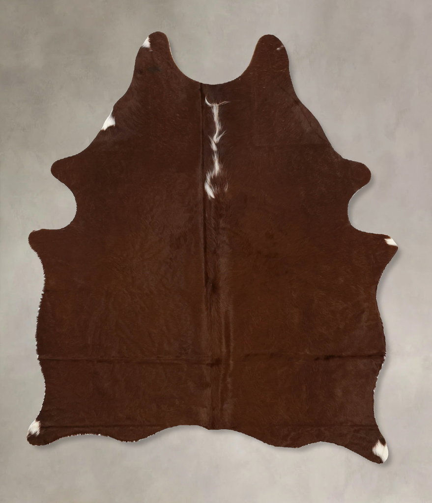 Brown and White Regular Medium Brazilian Cowhide Rug 5'7"H x 4'9"W #B11548 by Hudson Hides