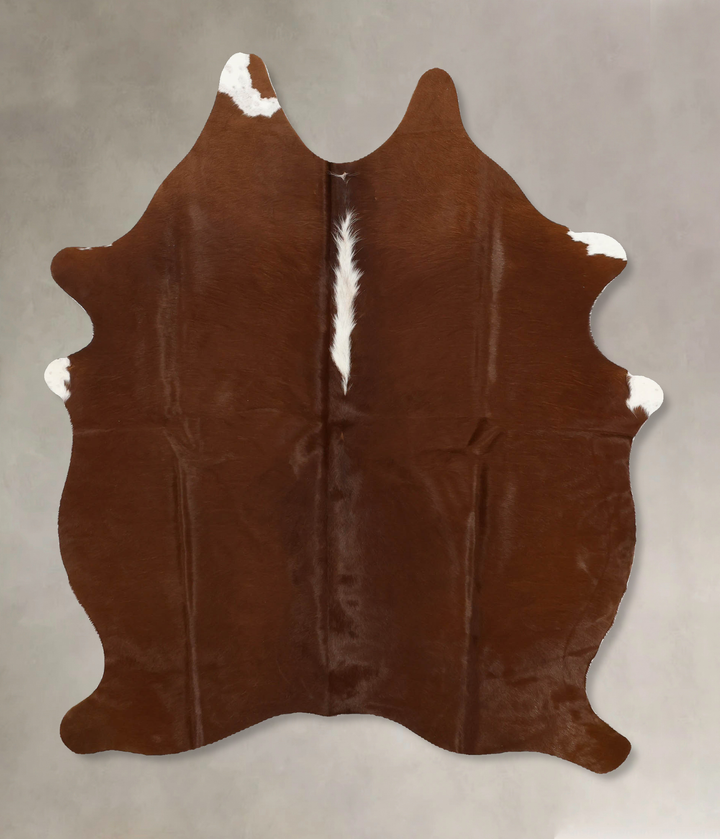 Brown and White Regular Medium Brazilian Cowhide Rug 5'8"H x 4'3"W #B11574 by Hudson Hides