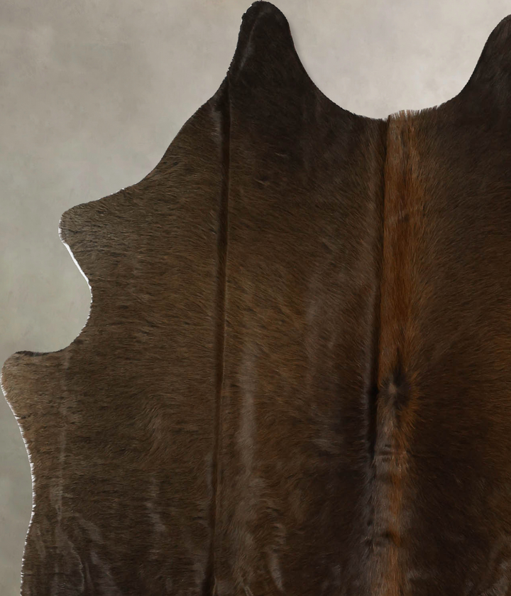 Chocolate Medium Brazilian Cowhide Rug 5'6"H x 5'0"W #B11675 by Hudson Hides