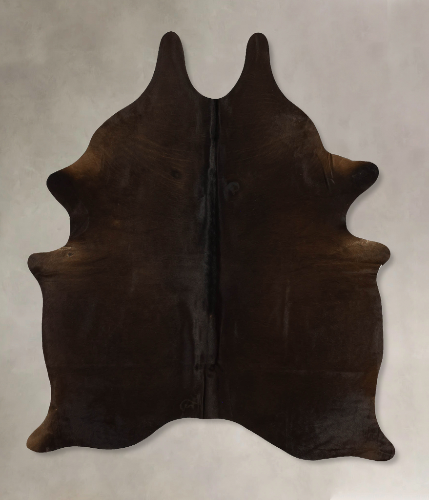 Chocolate Large Brazilian Cowhide Rug 6'2"H x 5'4"W #B11785 by Hudson Hides